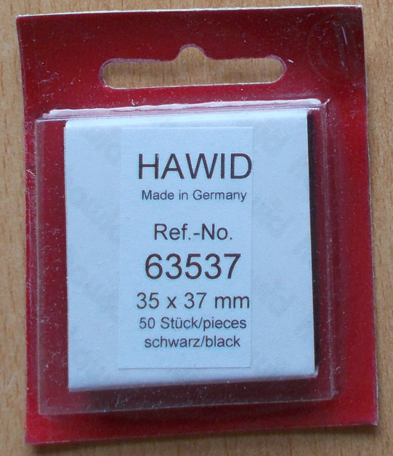(image for) Hawid Stamp Mounts - Black 35mm x 37mm